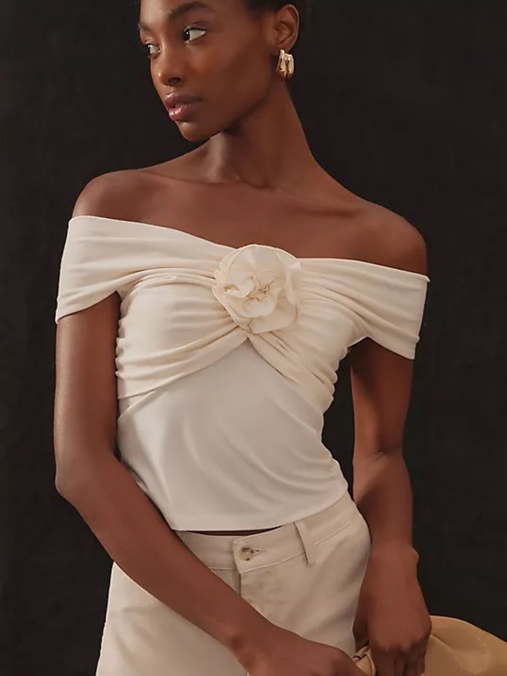 Reformation Emerald Knit Top Cream Medium